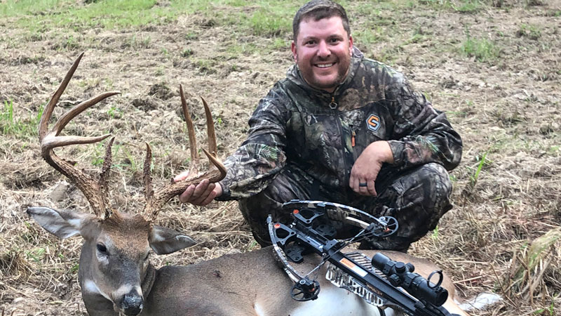 Dustin Clouatre killed a 10-point buck at his Mount Pleasant hunting club, a 3000 acre private lease in East Baton Rouge Parish.