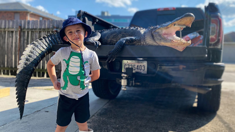 Three-year-old's first gator hunt