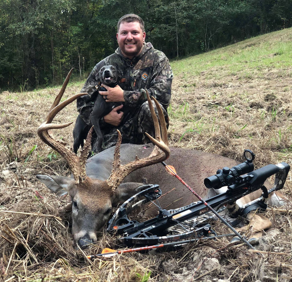 Dustin Clouatre killed this 10-point buck at his Mount Pleasant hunting club in East Baton Rouge Parish.