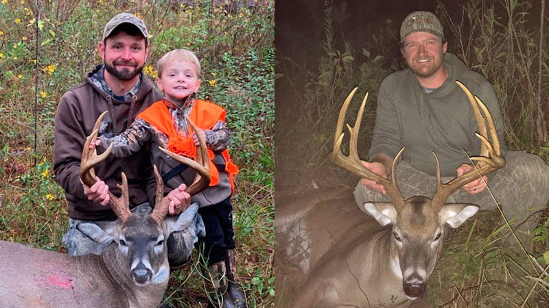 Two outstanding bucks were taken at Hooks and Horns hunting club in Jackson Parish by best friends on the same day.