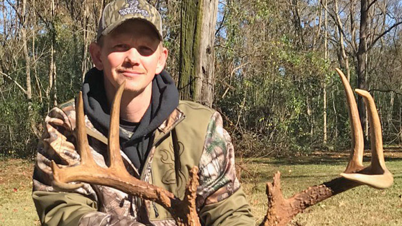 Blanchard's Brandon Scott took a Bossier Parish 12-point trophy buck while hunting his friend's stand on Nov. 28.
