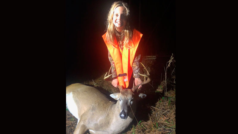 Youth huntress Skylar takes her first buck in Copiah County, MS