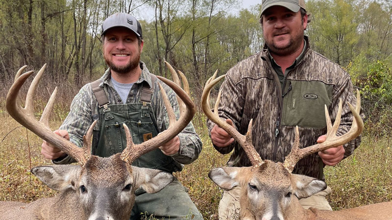 Greg Felts and his best friend Chad Johnson both took 11-point bucks on private land in Tensas Parish on Nov. 28.