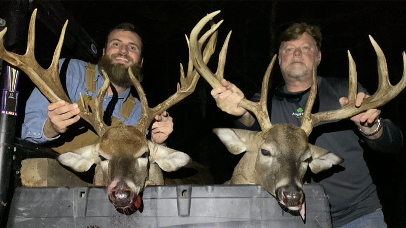 Father and son Kenny and Lee Sullivan both took trophy bucks on over the Thanksgiving holiday in Red River Parish.