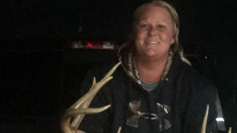 Melissa Maddox took this big Lincoln Parish 10-point buck a few hundred yards from her home on November 23.