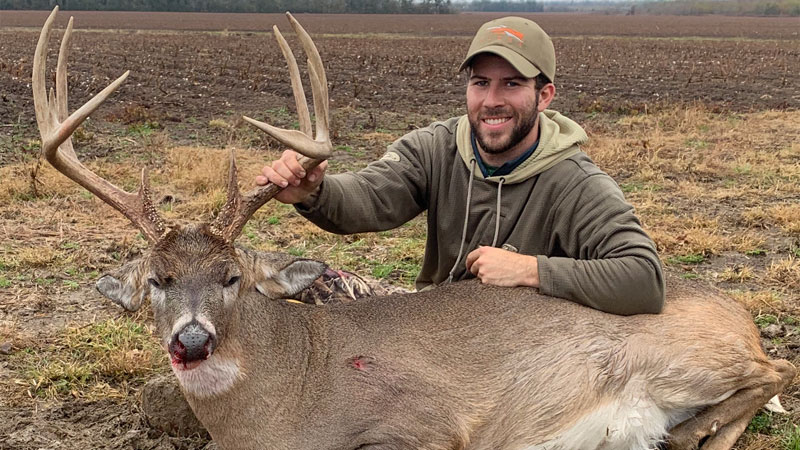 When Colton Kyle of Bossier City got his first look at a big 10-point buck he'd been observing on trail cams for two years, he wasted no time, killing the deer with one shot.