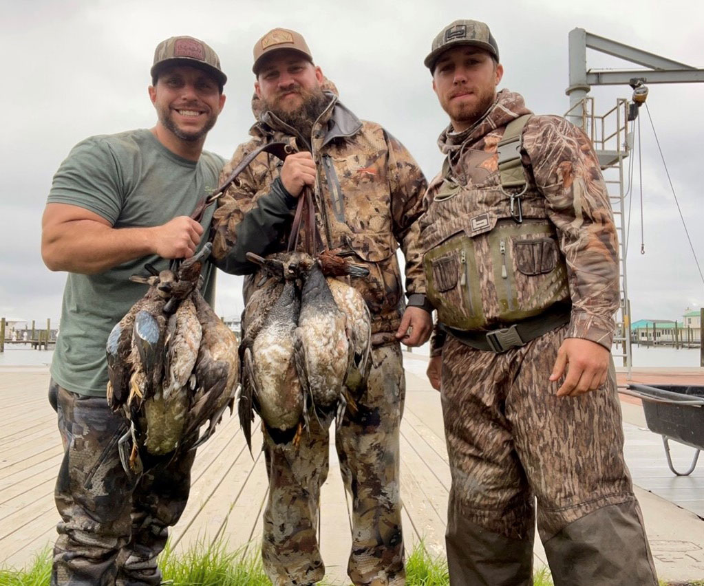 Dustin Koeppel and blind mates back from a successful Venice hunt.