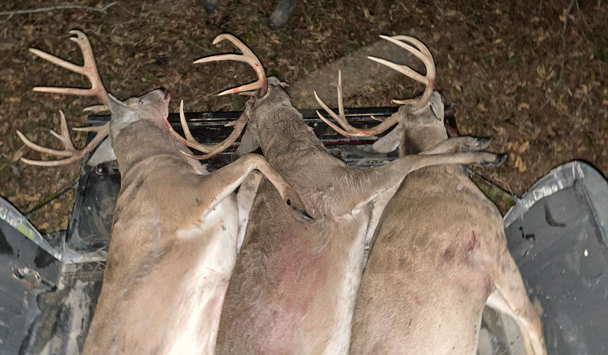 The Foti family scored three deer totaling 700 pounds on Dec. 18 in Tensas Parish.