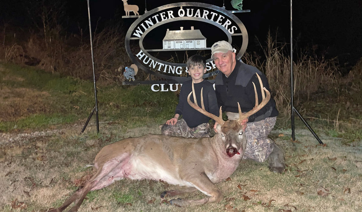 Jerome Foti got some help from his grandson Luke to take down this 10-point.