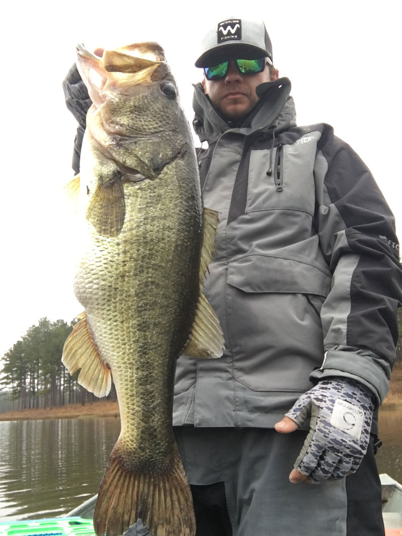 Jordan Tull caught this 7.42-pound bass on New Year's Eve.