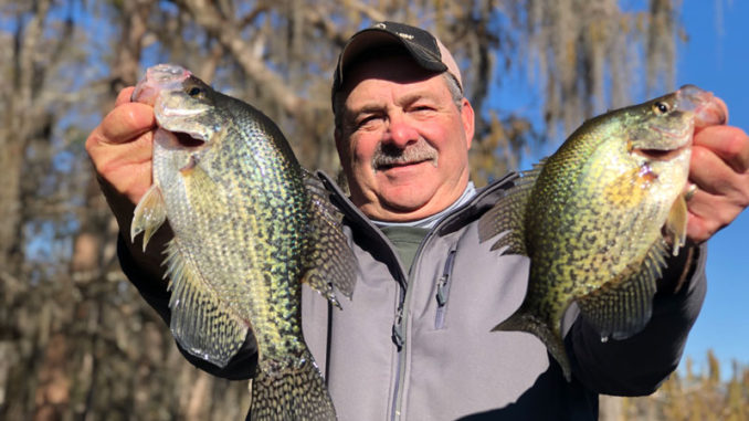 Crappie will start moving to the mouth of canals and small bayous when the water temperature gets to 60 degrees and stays there. (Photos by Keith Lusher Jr.)