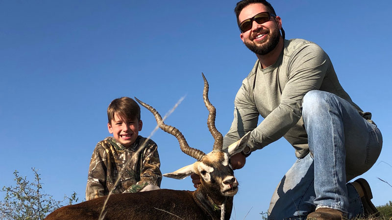 Father and son spend quality time together on hunt
