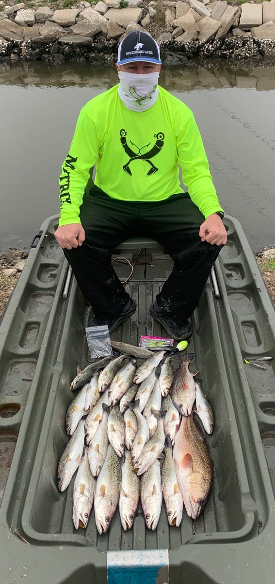 You don' t need a big boat to load up on specks this time of year, as Reggie Legendre shows here.