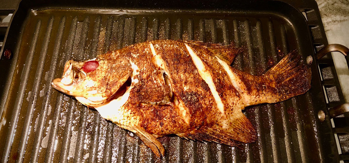 The finished product: grilled whole 2-pound crappie ready for the side dish of your choice.