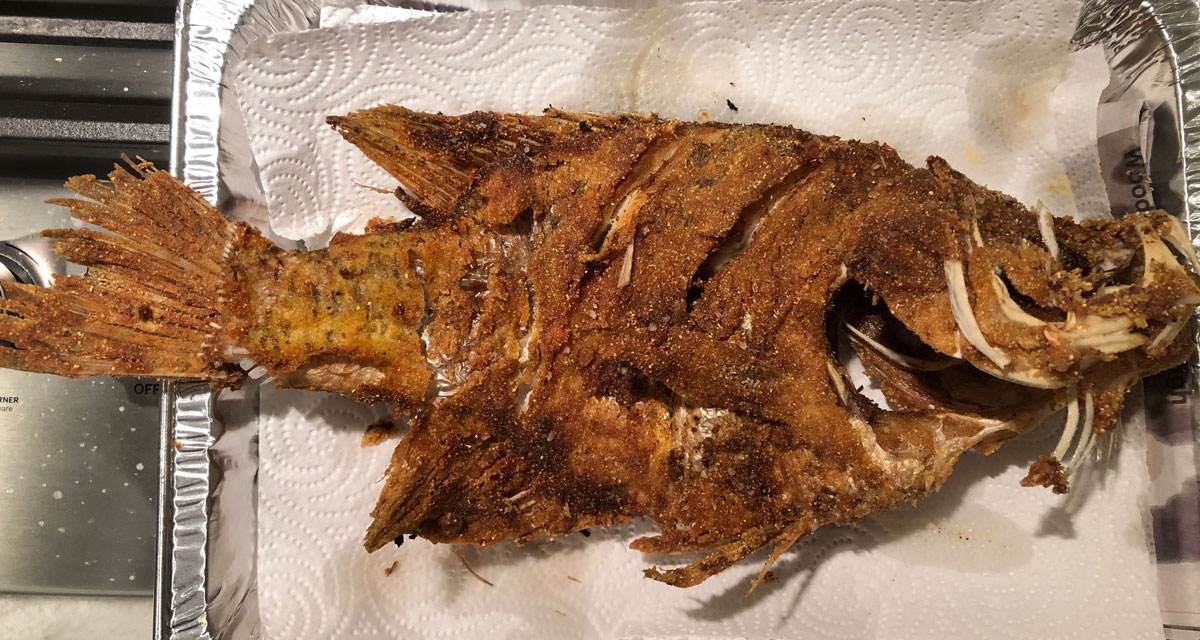 This two-pound crappie took whole fried fish to a whole new level, a combination of crispy and succulent soft white meat.