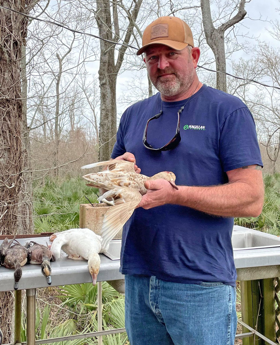 Todd Couvillion of Darrow killed this leucistic green-winged teal in an Avoyelles Parish rice field.