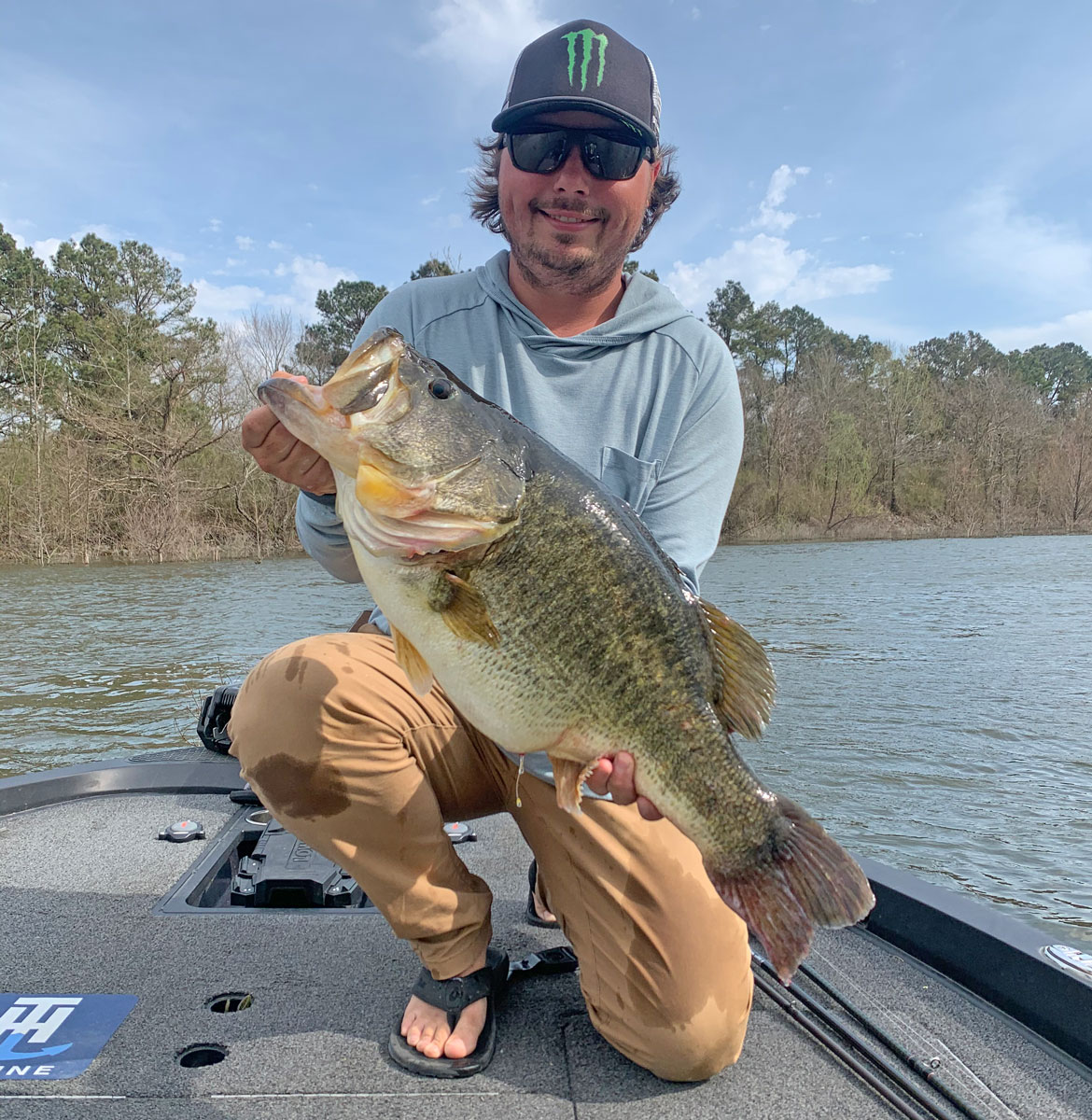 Tyler Stewart and the new Bussey Brake lake record largemouth, a 12.74 giant.