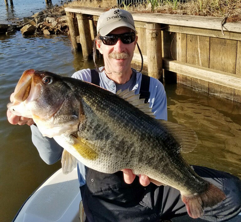 Chris Ebel of Many hooked this 12.38-pound largemouth the afternoon of Feb. 26.