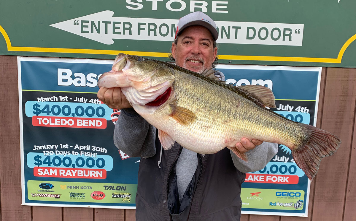 Jason Courville of Hemphill, Tex., caught this 11.51-pound bass the morning of Feb. 28.