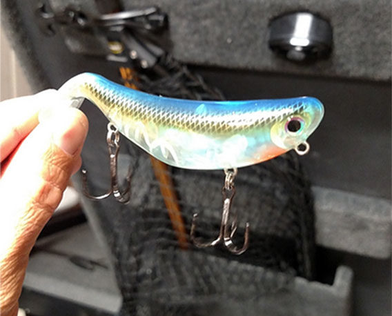 A Bill Lewis StutterStep 5.0 is a great topwater lure to work back and forth next to cover at or slightly below the surface.