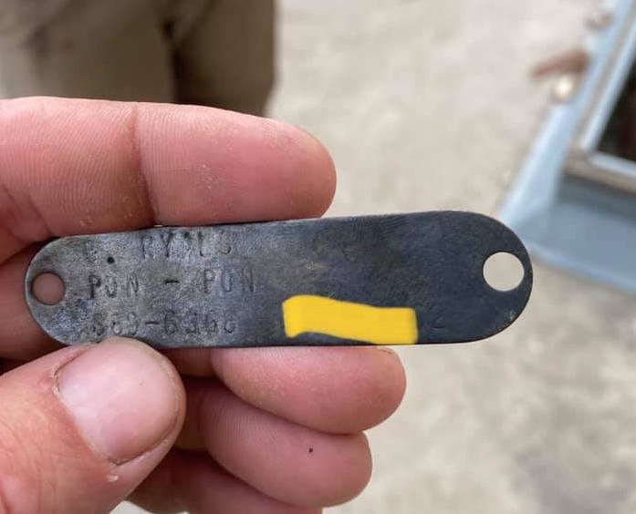 One of the dog tags had a working phone number. Cordray's called and confirmed the owner had lost a dog in the area more than two decades ago. (Photo courtesy of Cordray's)