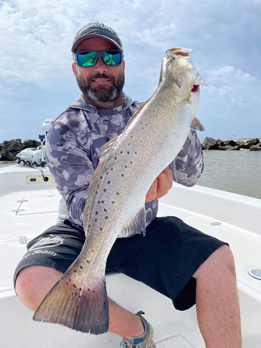 Paul Fuselier of Covington caught this big speck while fishing near Venice with his bachelor party on May 17.