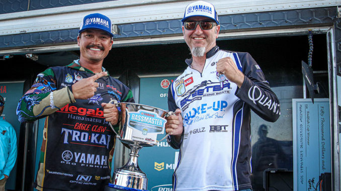 The all-star team of Chris Zaldain of Fort Worth, Texas, and Ryan Rickard of Brandon, Fla., have won the 2021 Yamaha Bassmaster Redfish Cup Championship presented by Skeeter with a three-day total of 43 pounds, 4 ounces. (Photo by James Overstreet/B.A.S.S.)