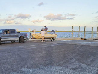 Don’t pull your boat up the ramp, then park it where it is an obstacle to other boaters dropping in or pulling out. Get out of the way before getting ready to leave. (Photo by Brian Cope)