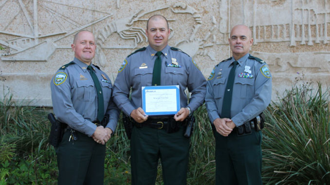 From left to right: Major Clay Marques, Sgt. Tim Fox and Col. Chad Hebert. (Photo courtesy LDWF)