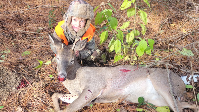 Wes Hebert Jr. shoots first deer