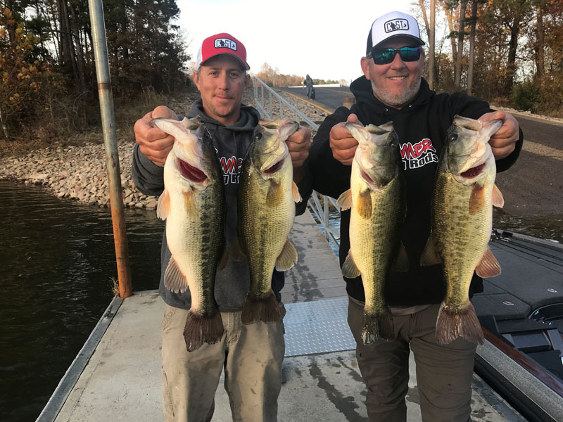 These proud anglers caught these bass 35 miles from the tournament weigh-in and release site. Recent science says they will swim back toward their capture site.