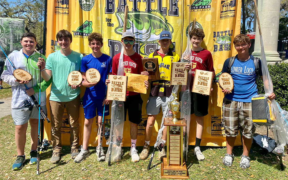 Battle for the Bass Student Competition Winners - 1st place Brother Martin, 2nd Northshore High School, 3rd Jesuit. (Photo courtesy LDWF)