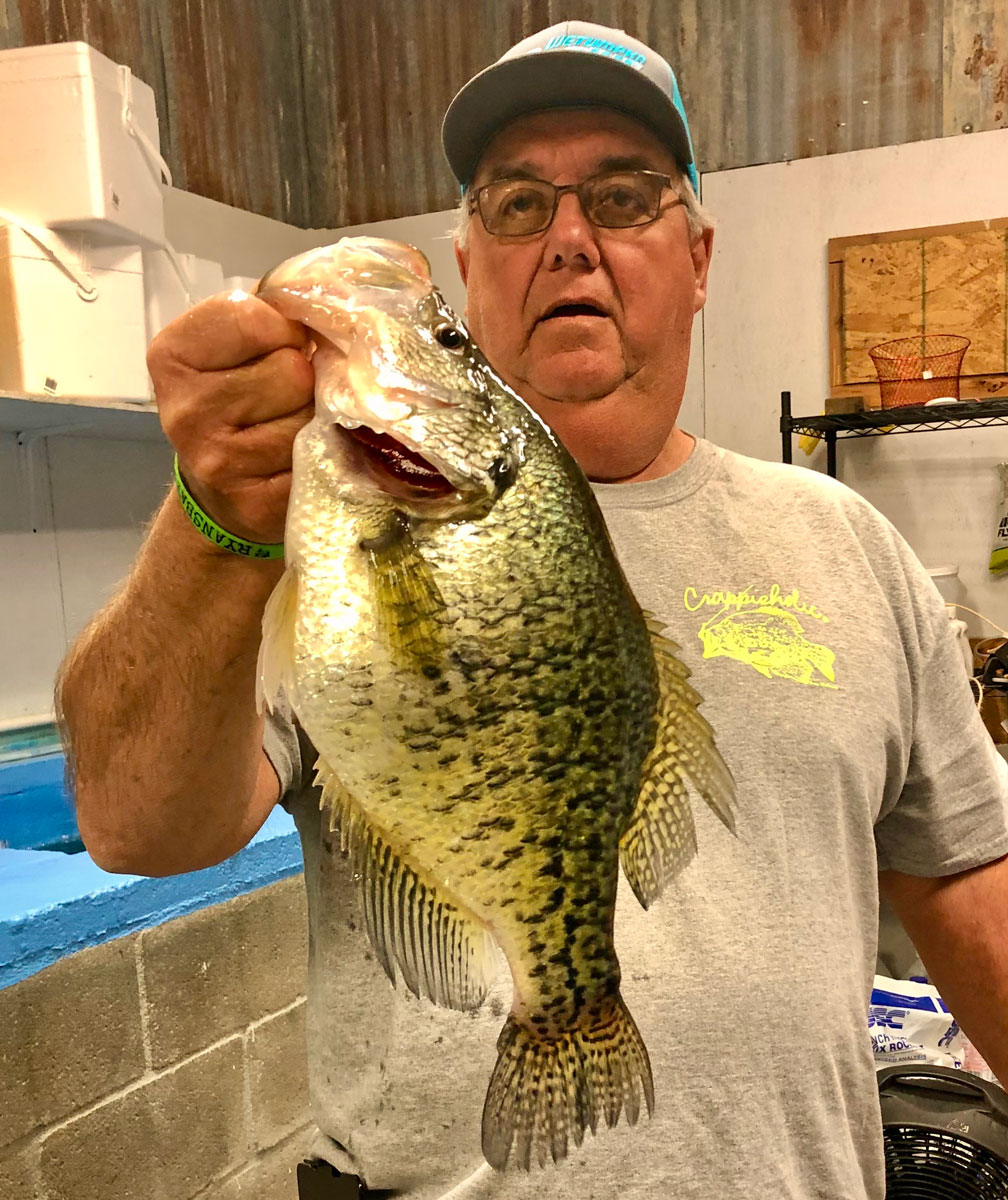 Steve Adams shows off his 3.57-pound Bussey Brake crappie.