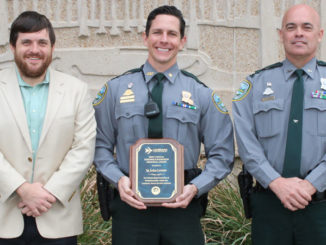 (Left to right) LCBA Executive Director Richard Fischer, Sgt. Josh Laviolette and Colonel Hebert. (Photo courtesy LDWF)