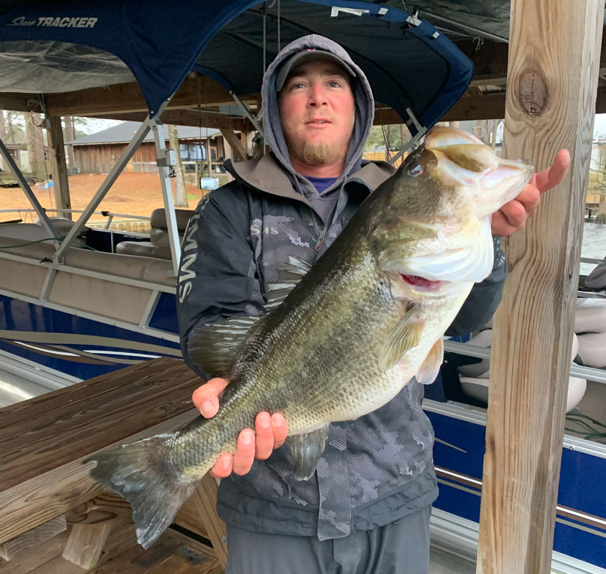 Chatham’s Heath Kennedy had his personal best day on Caney in horrific conditions on Feb. 25. The top prize? This 10.27 lunker largemouth.