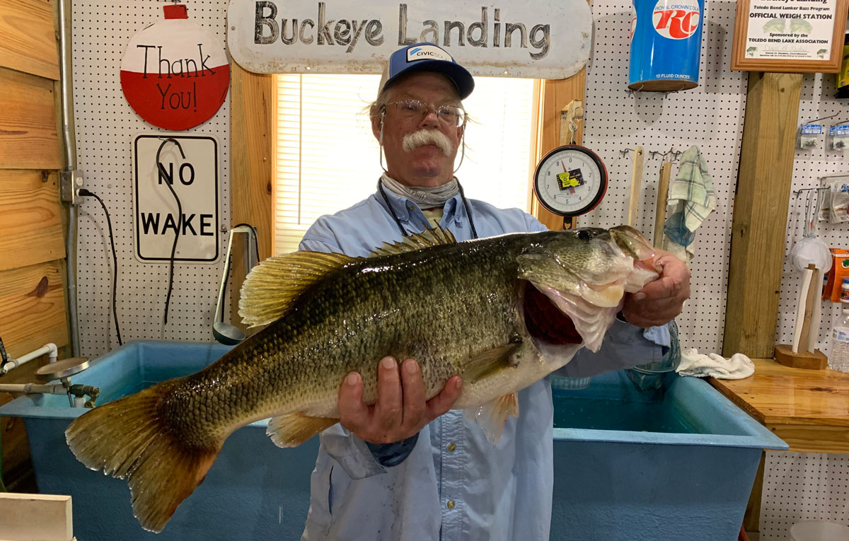 Jewel Hunt of Montgomery, Texas, caught this 10.69-pound bass on March 21 at Toledo Bend.