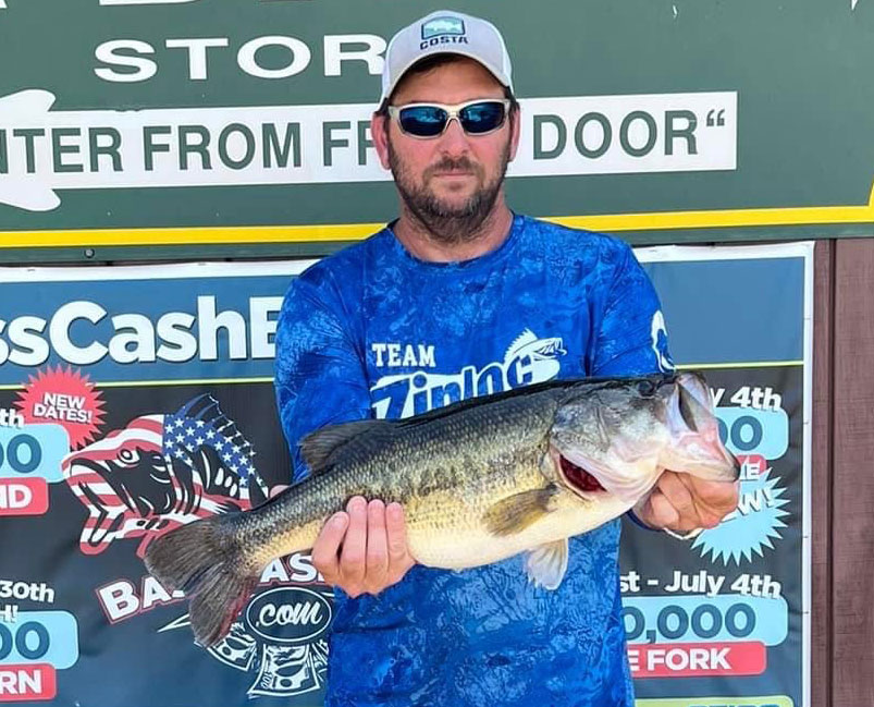 On April 2, Glenn Marcantel of Basile hooked and landed this 10.09-pound lunker.