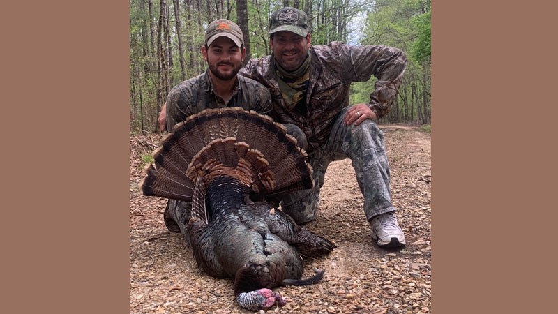 Father and son turkey hunt