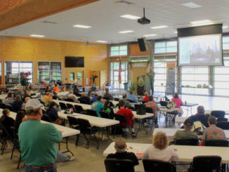LDWF State Vet Dr. Jim LaCour updates Hunter Education volunteers on chronic wasting disease. (Photo courtesy LDWF)