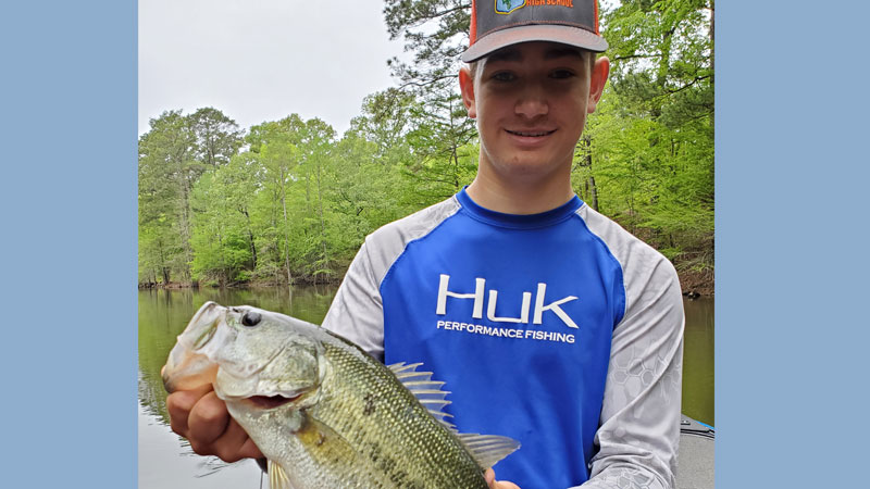 Justin Blais, 14, from Forest Hill, La. caught a tagged fish at Toledo Bend.