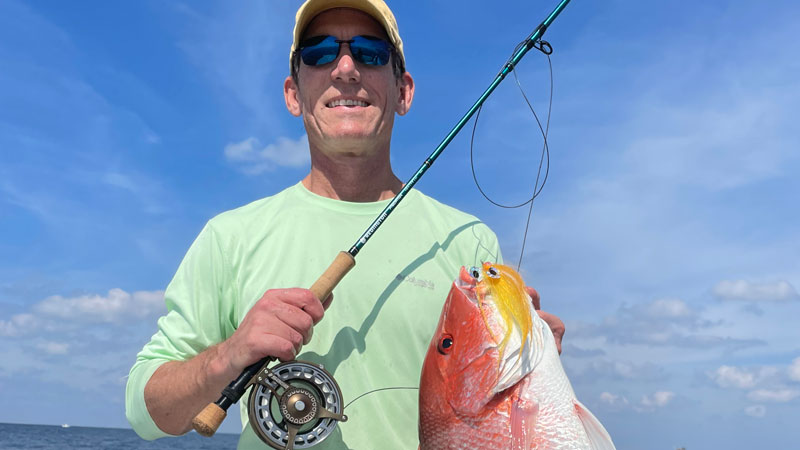 Red snapper on fly