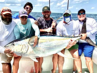 Team Tuna and their monster yellowfin tuna that weighed almost 250 pounds.