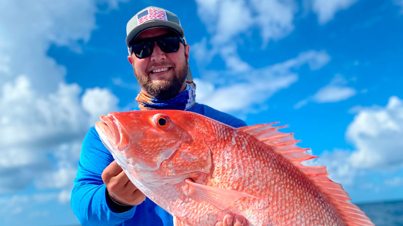 Freddie Lake caught this beautiful red snapper 15 miles south of Port Fourchon in approximately 200’ of open water around 9 a.m. on July 23.