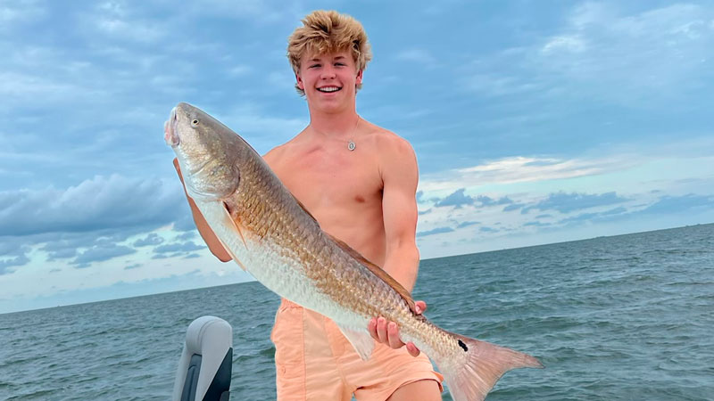 Ian Ainsworth, 18, from Port Allen, a 2022 graduate from Catholic High in Baton Rouge, caught this beautiful redfish.