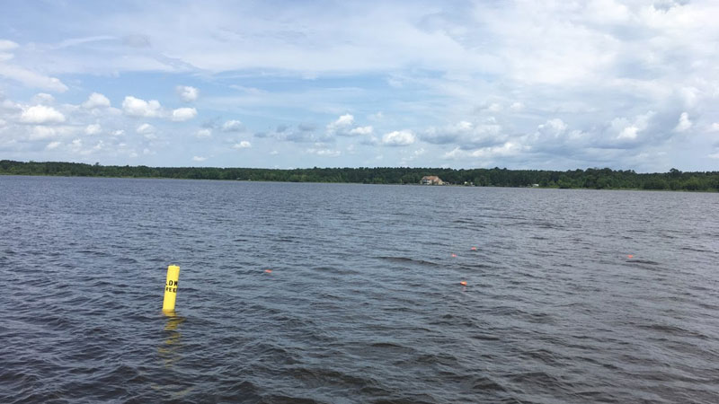 The reef site is marked with a yellow buoy so anglers can easily locate it. (Photo courtesy LDWF)