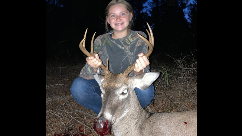 Twelve-year-old Audrey Gunn killed her first buck on Oct. 11, 2021 in north Bossier Parish.