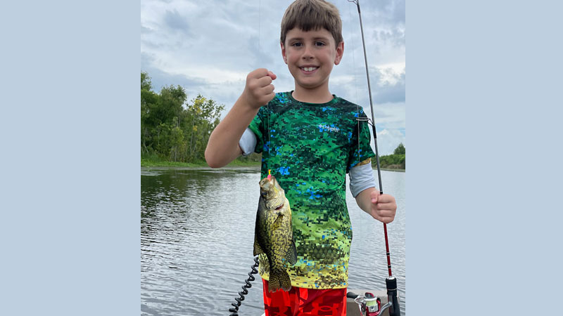 Landon Parks caught his first sac-a-lait on Aug. 1 in Lockport, La. He was fishing with a jig.