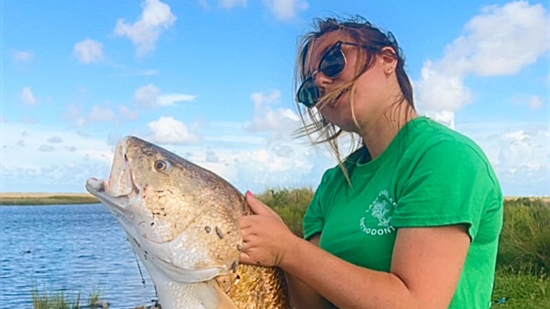 Kailey Molitor caught this redfish in Hackberry, La., on Aug. 28, 2022.