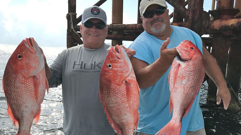 Bubba Himel and Butch Detiveaux on a July red snapper trip.