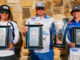 Alex Standerfer of New London, Wis., (Casting Accuracy), Phillip Herring of Richton, Miss., (Technical Challenge & Overall) and Nathan Preston of Newnan, Ga., (Casting Distance) took home awards at the 2022 Abu Garcia Bassmaster High School Combine presented by Skeeter. (Photo courtesy Kyle Jessie/B.A.S.S.)